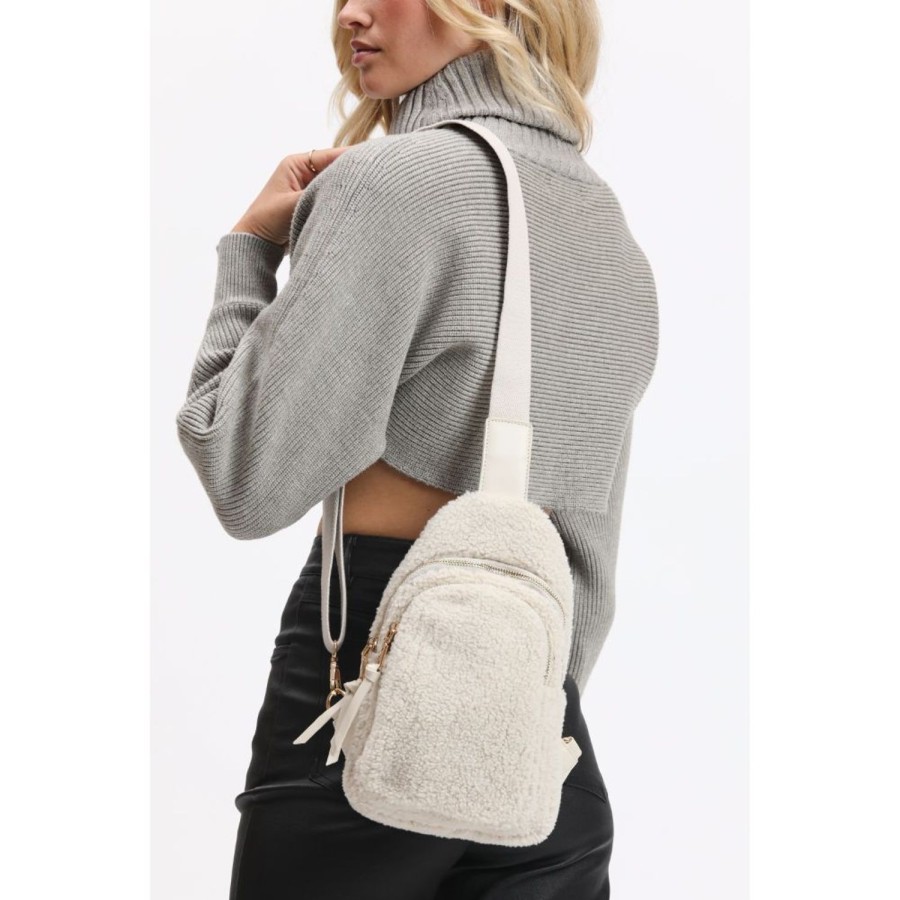 Bags Urban Expressions | Ace - Sherpa Sling Backpack Ivory