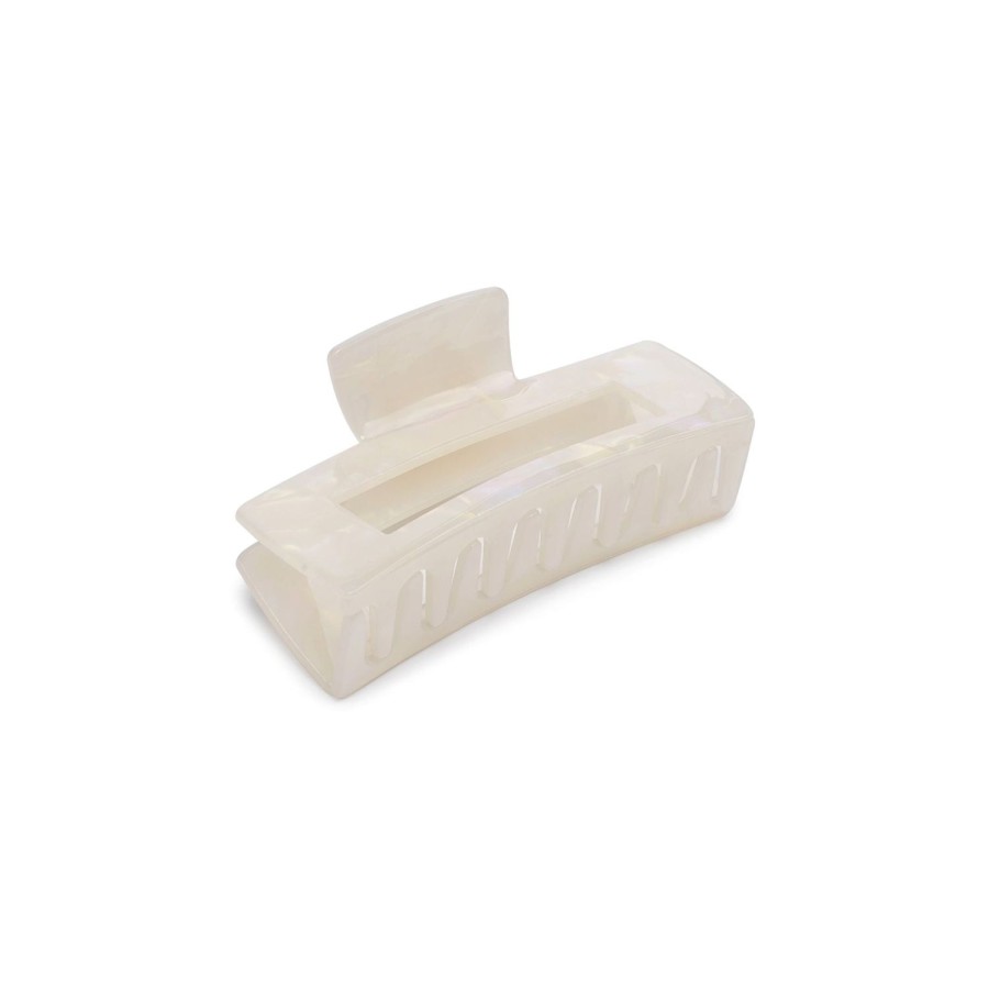 Accessories Urban Expressions | Cutout Rectangle Large Jaw Hair Claw White