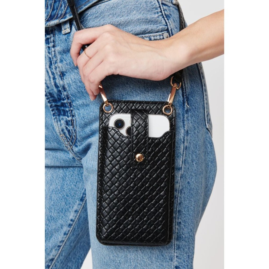 Bags Urban Expressions | Claire Woven Cell Phone Crossbody Black