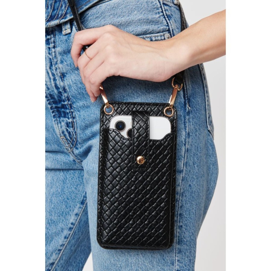 Bags Urban Expressions | Claire Woven Cell Phone Crossbody Black