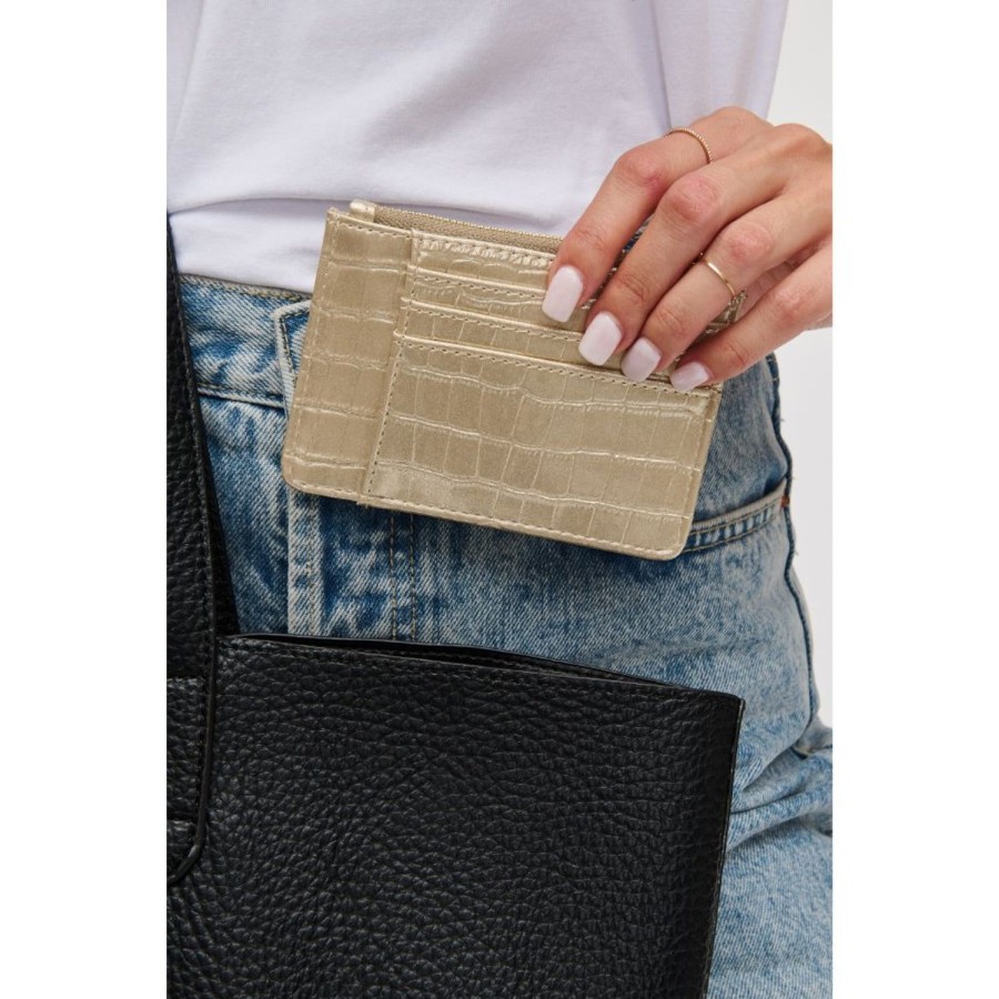 Accessories Urban Expressions | Afina - Croco Card Holder Gold