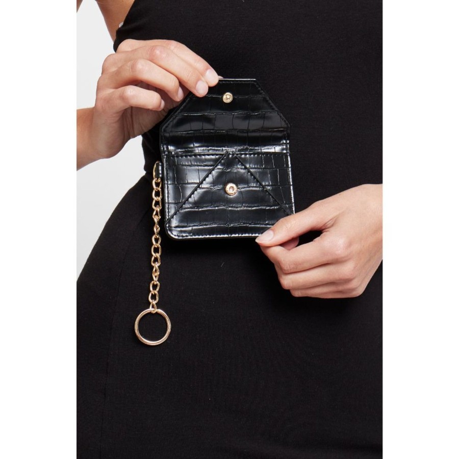 Accessories Urban Expressions | Gia - Croco Card Holder Black