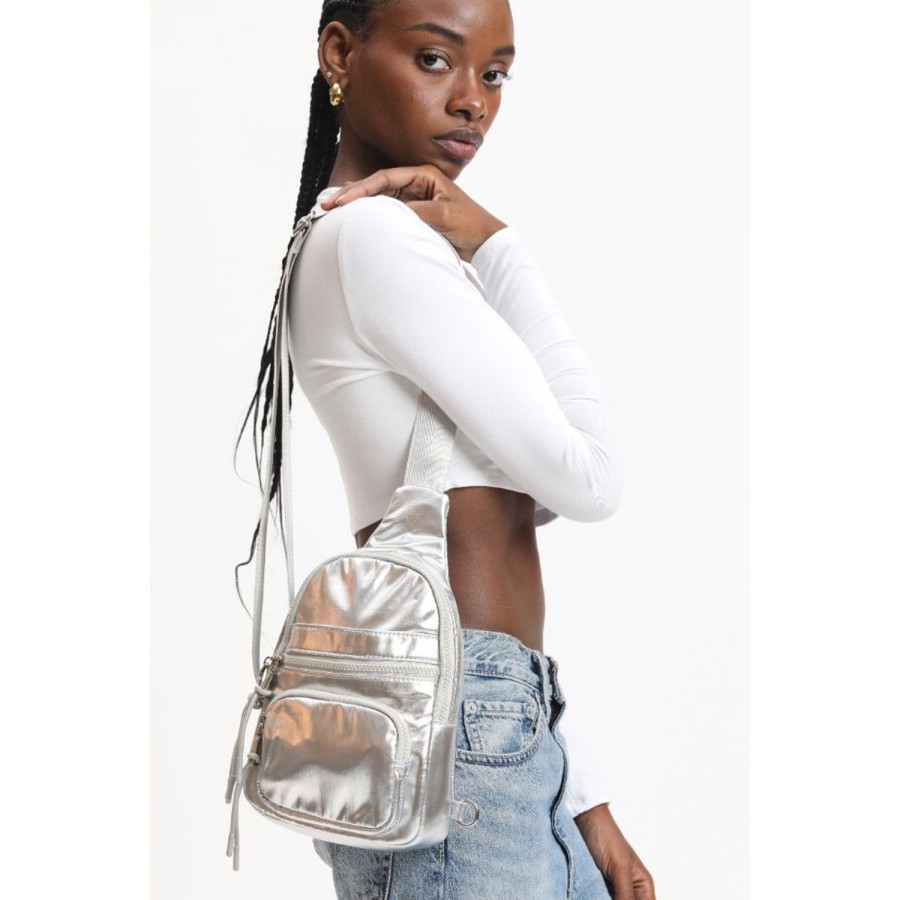 Bags Urban Expressions | Sid Sling Backpack Silver