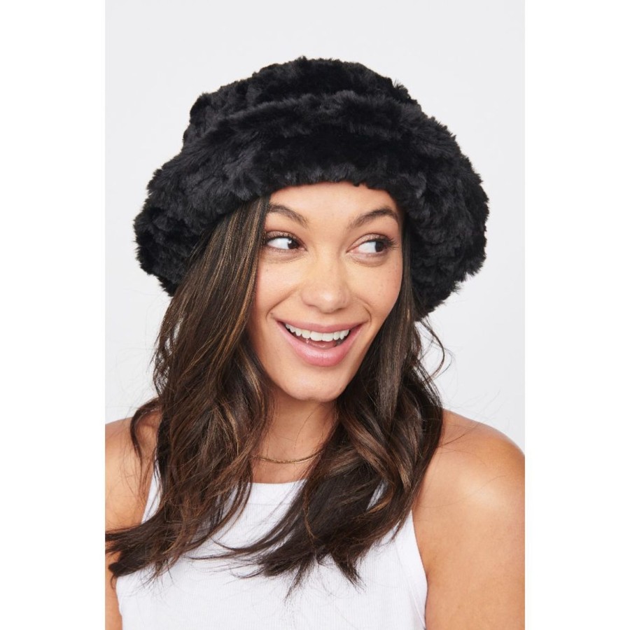 Accessories Urban Expressions | Faux Fur Bucket Hat Bucket Hat Black