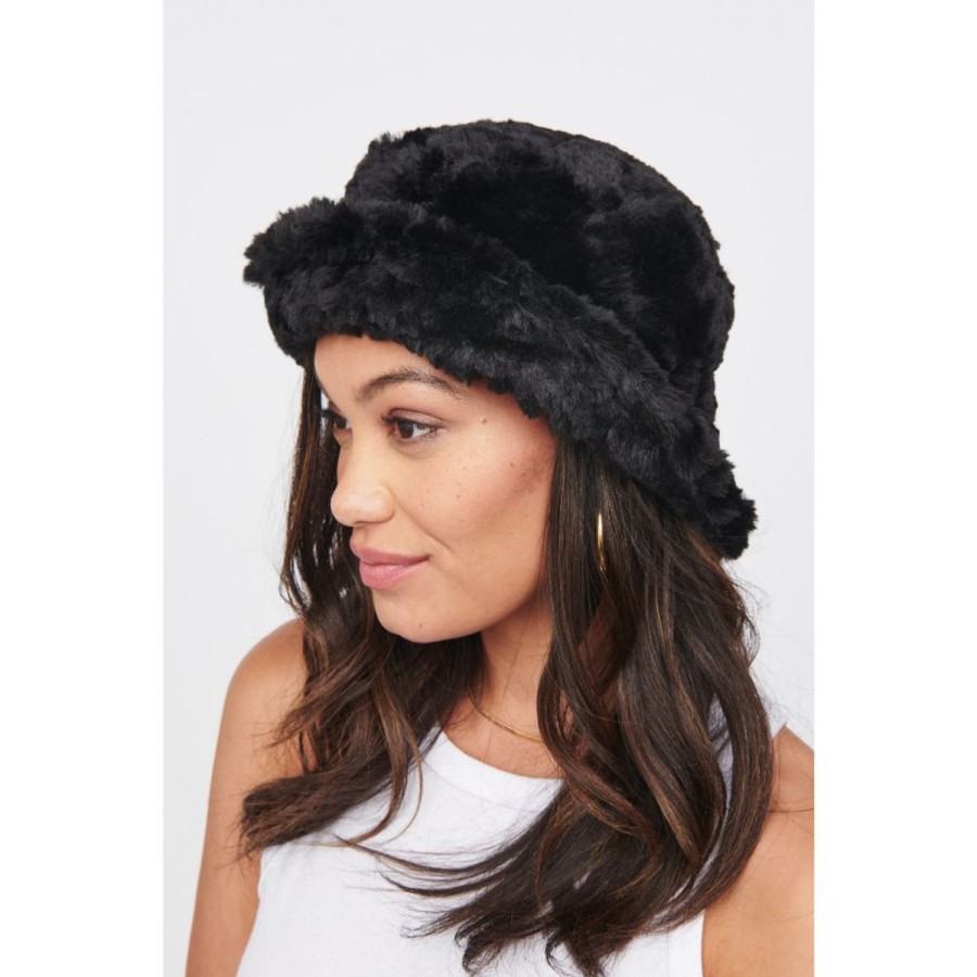 Accessories Urban Expressions | Faux Fur Bucket Hat Bucket Hat Black