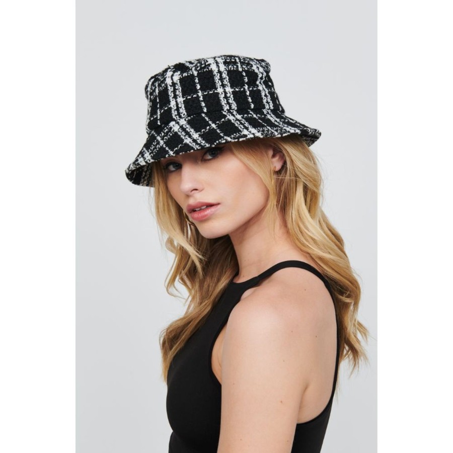 Accessories Urban Expressions | Plaid Bucket Hat Bucket Hat Black White