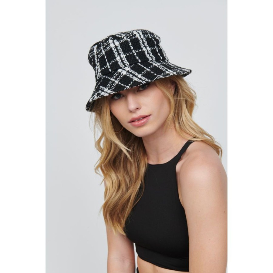 Accessories Urban Expressions | Plaid Bucket Hat Bucket Hat Black White