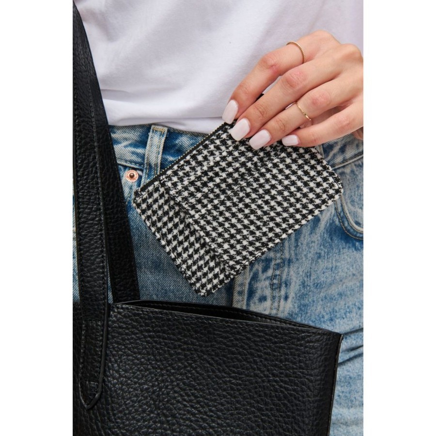 Accessories Urban Expressions | Afina - Houndstooth Card Holder Black White