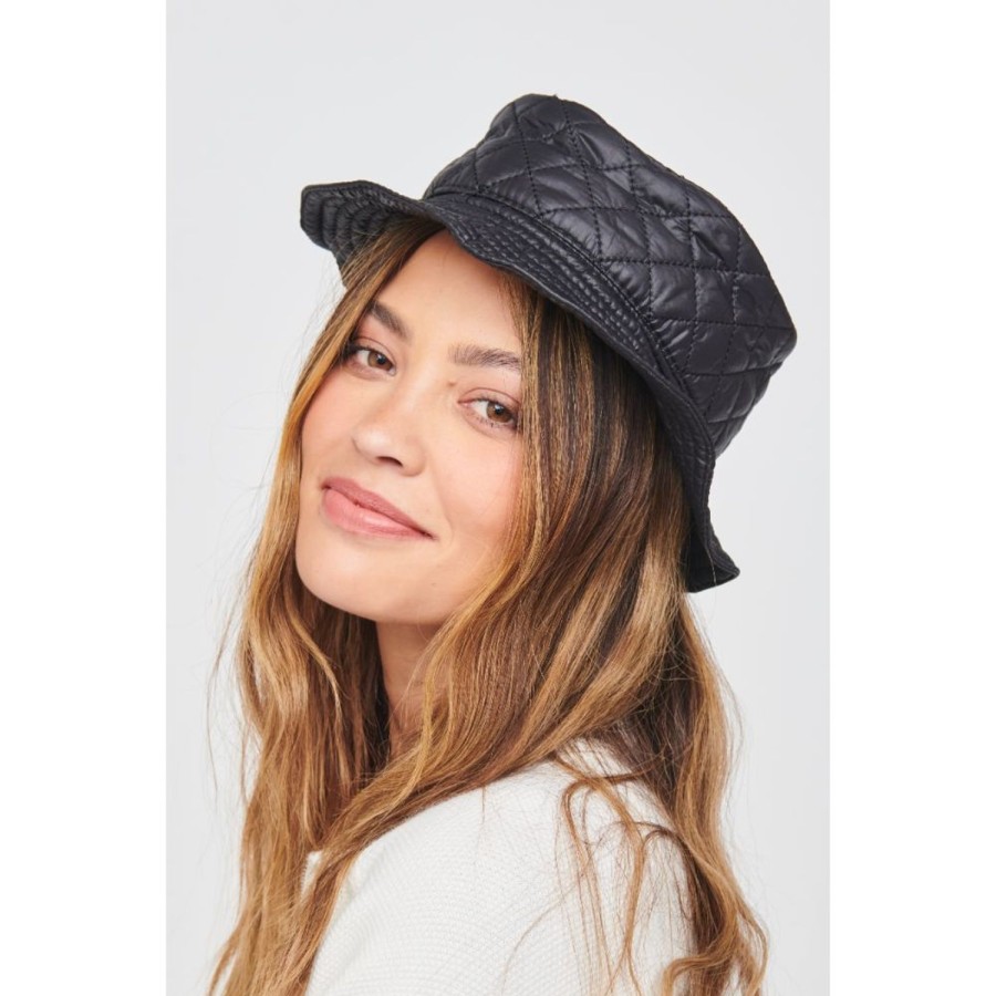 Accessories Urban Expressions | Quilted Nylon Bucket Hat Bucket Hat Black