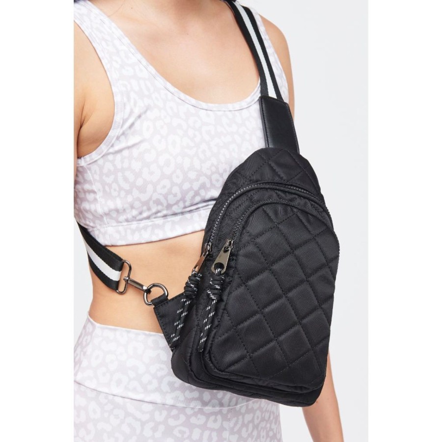 Bags Urban Expressions | Ace - Quilted Nylon Sling Backpack Black