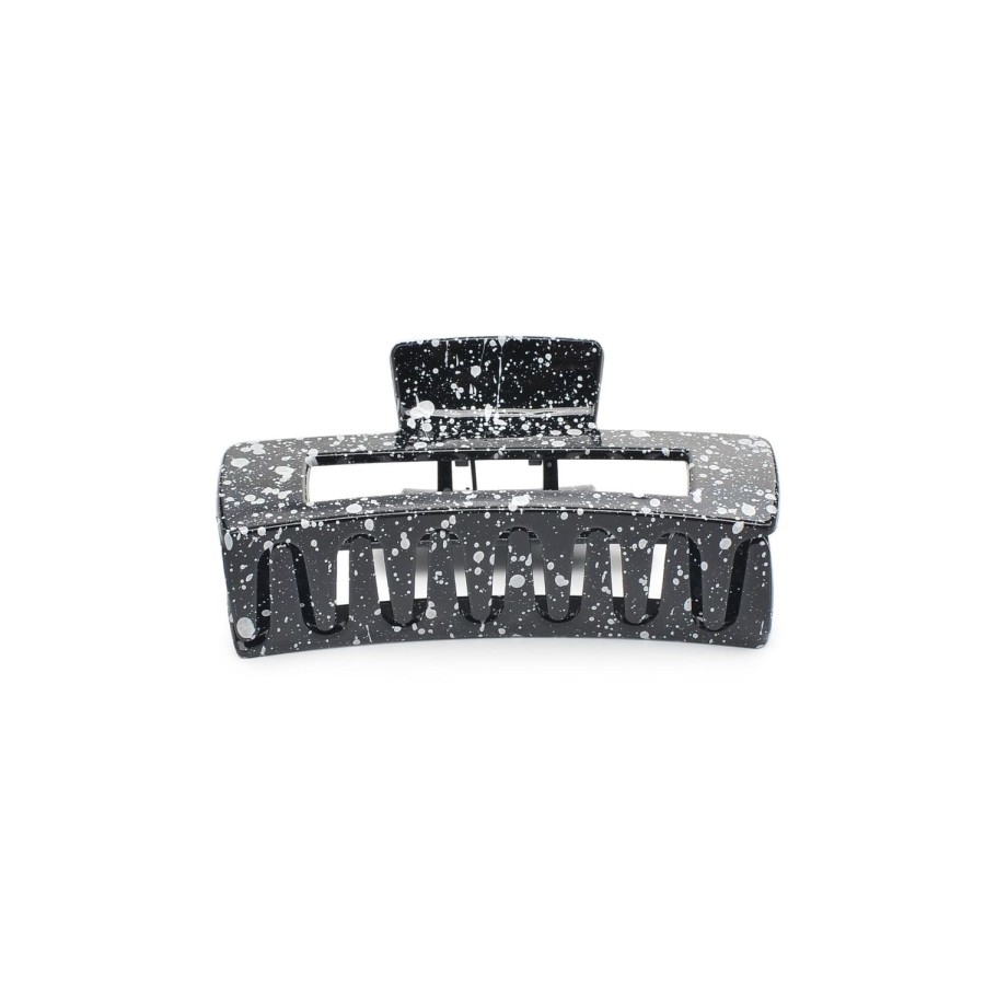 Accessories Urban Expressions | Cutout Rectangle Large Jaw Hair Claw Black White