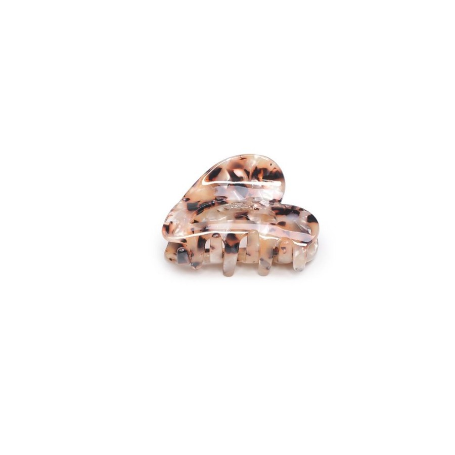 Accessories Urban Expressions | Francesca - Heart Cut Out Hair Claw Hair Claw Cream Tortoise